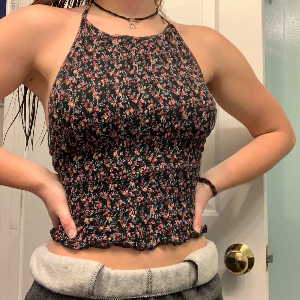 Floral halter top